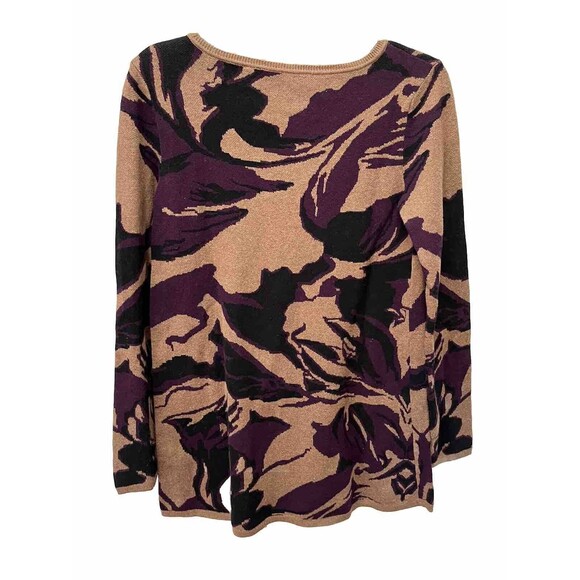 Soft Surroundings Sweater Womens Sz Sm Abstract Pattern Long Sleeve Purple Knit - Picture 4 of 4